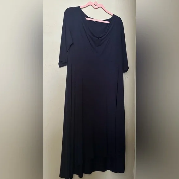 Eileen Fisher Elegant Navy Blue Women's Dress - Picture 4 of 7